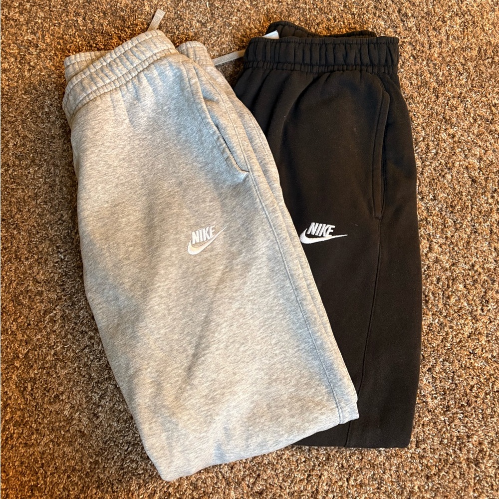Nike Black and Gray Joggers Mens Small